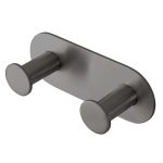 Percha doble Baho Bolt gunmetal (adhesivo 3M)