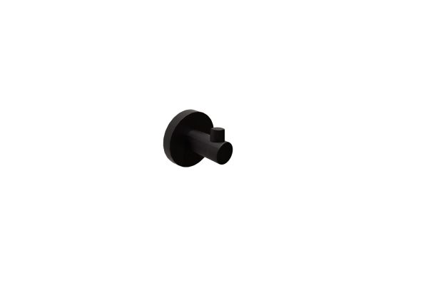 Percha Baho Stick Round Negro Mate (adhesivo)