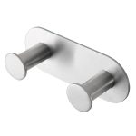 Percha doble Baho Bolt acero cepillado (adhesivo 3M)