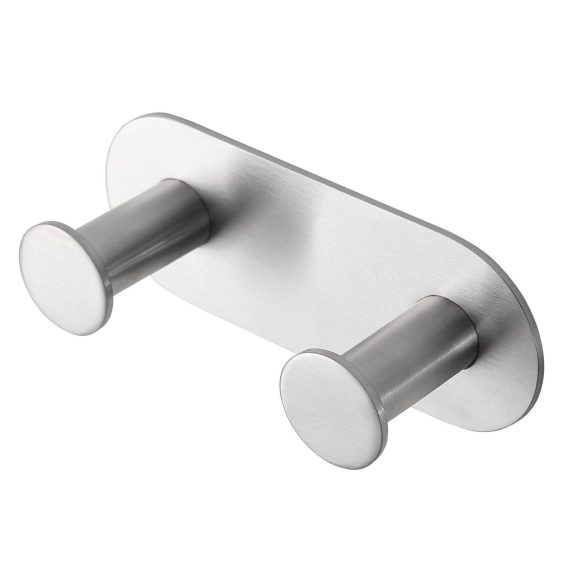 Percha doble Baho Bolt acero cepillado (adhesivo 3M)