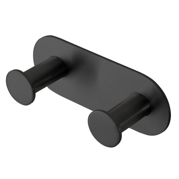 Penjador doble Baho Bolt negre (adhesiu 3M)