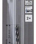 Pack 2 uds. broca Bosch HSS PoinTeQ metal 2x24x49