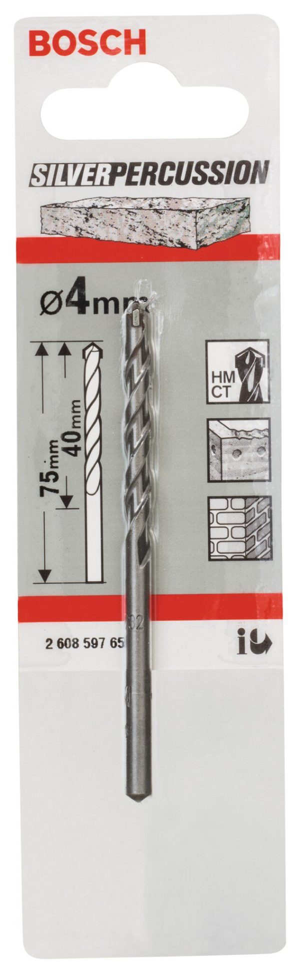 Ud.broca Bosch cyl-3 pedra 4x40x75