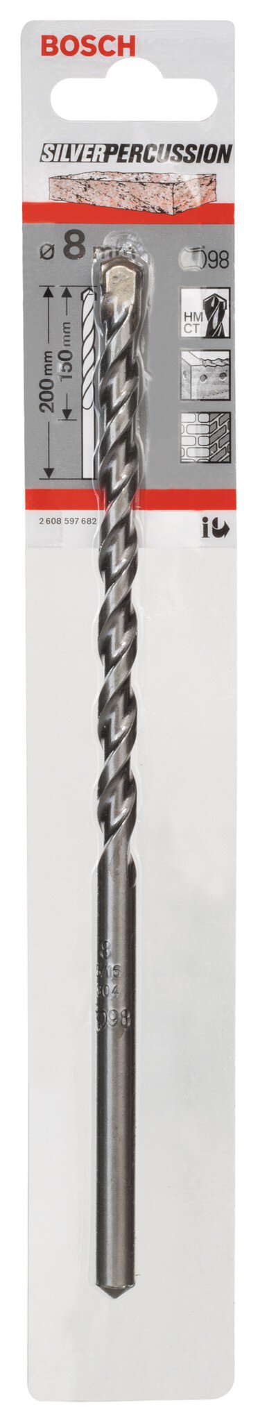 Pc.Bosch cyl-3 masonry drill bit 8x150x200