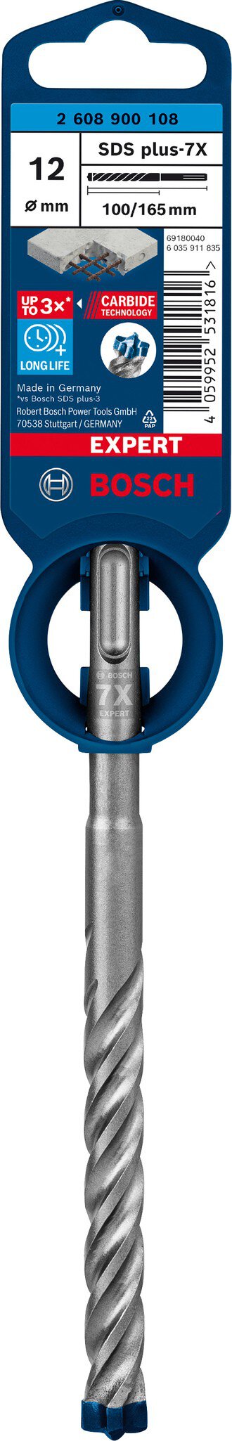Pc.Bosch SDS-plus-7X drill bit 12X100X165