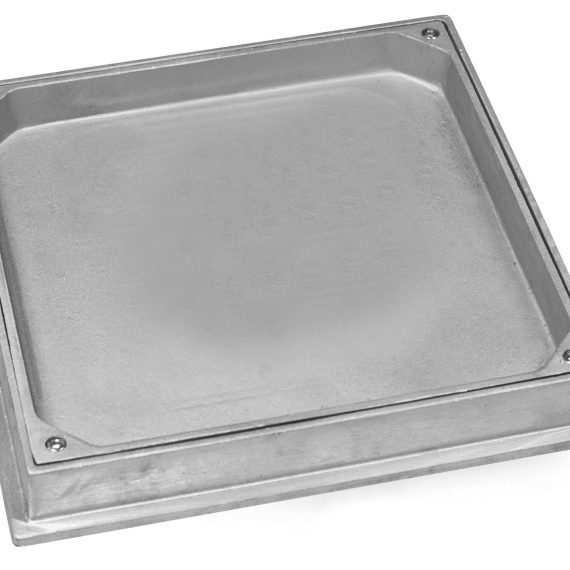 Marco y tapa registro 40x40 rellenable hermet.alum.
