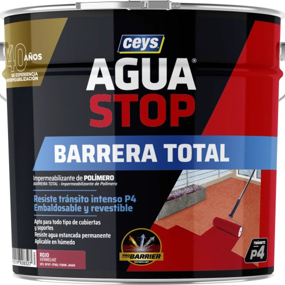 Cubo Ceys Aguastop barrera total fibras rojo 1kg
