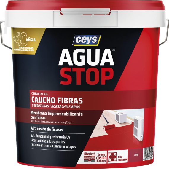 Cubo Ceys Aguastop caucho fibras rojo 20kg