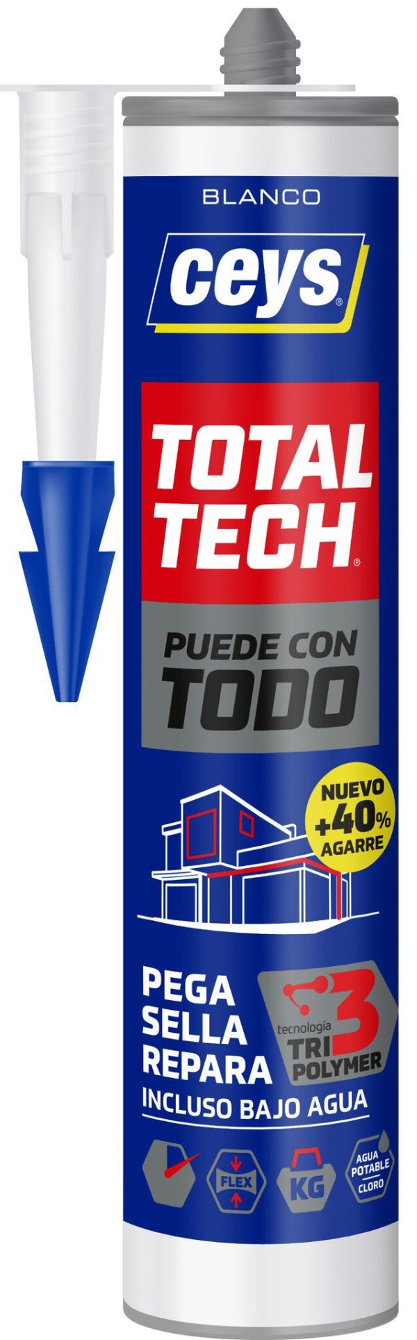 Cartucho masilla Ceys total tech blanco 290ML