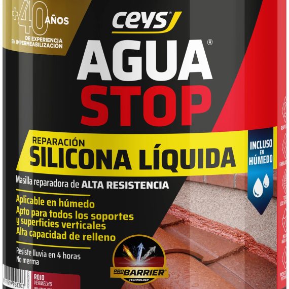 Cubo Ceys Aguastop silicona líquida rojo 1kg
