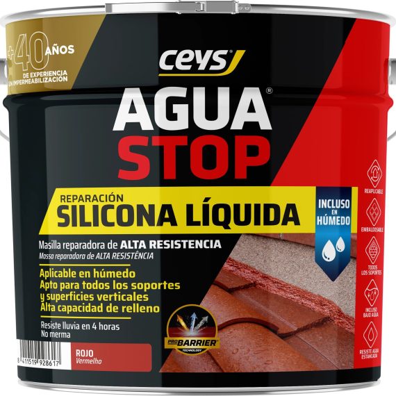 Cubo Ceys Aguastop silicona líquida rojo 4kg