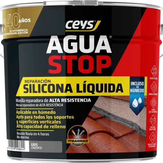 Cubo Ceys Aguastop silicona líquida gris 4kg