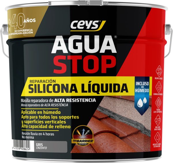 Cubo Ceys Aguastop silicona líquida gris 4kg