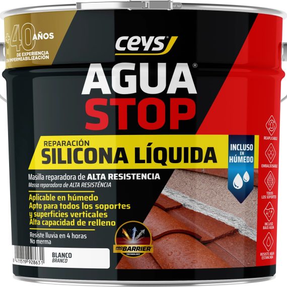 Cubo Ceys Aguastop silicona líquida blanco 4kg