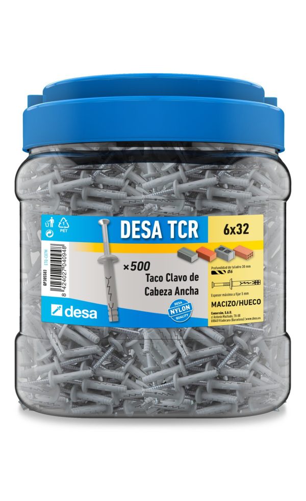 Box desa hammer plug 6x32 drywall framing 500 units ref. QC305506