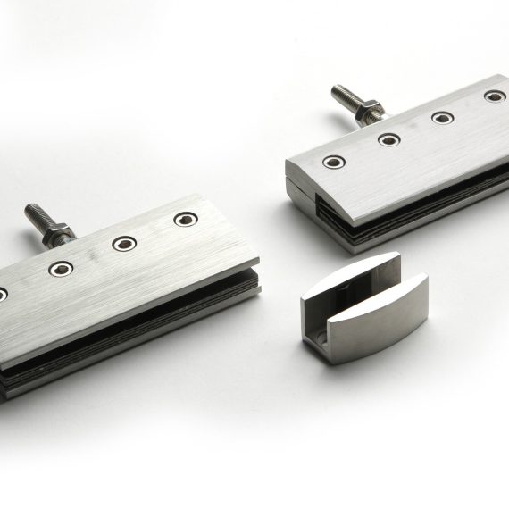 Pc. Dierre adjustable clamp set for glass door leaf+floor guide (120 kg)