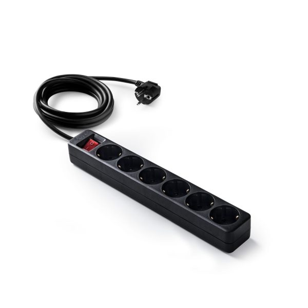 Ud. base múltiple Famatel 9/706-N 6 preses tt amb int. cab. 1.5m negre