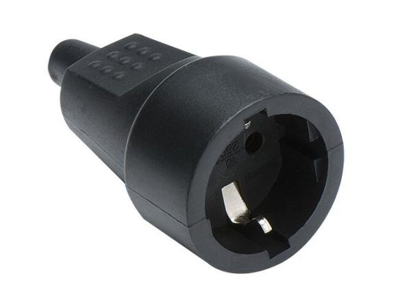 St. Famatel 2104 Schuko-Gummikupplung 16a-250v schwarz