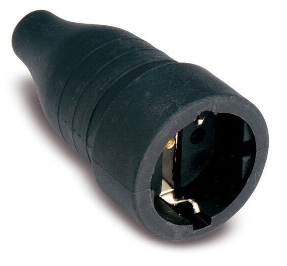 Pz.base Famatel 257 tt 16a-250v goma negro