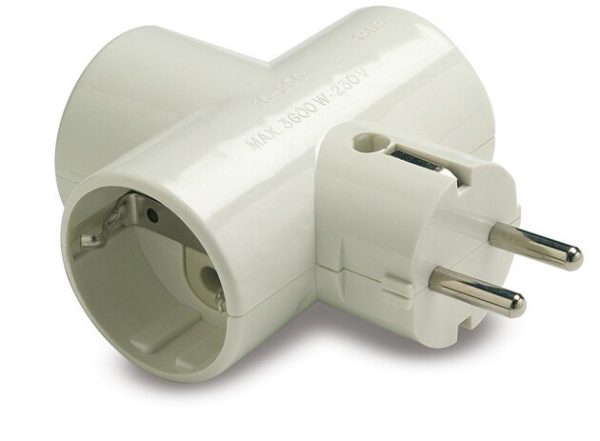 Ud.adaptador Famatel 1303 triple tt ceràm. 16a-250v