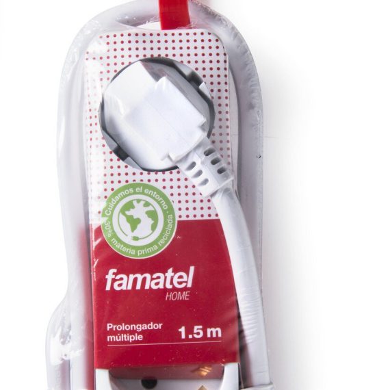 Pz.base multiple Famatel 9/706 6tomas tt c/int.cab.1.5m blanco