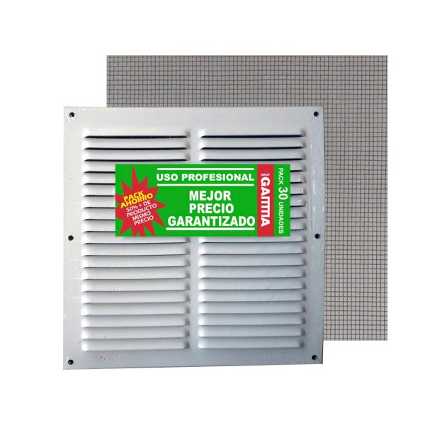 Pack 30 uds. reixeta Fepre 20x20 0.6 blanca amb mosquitera