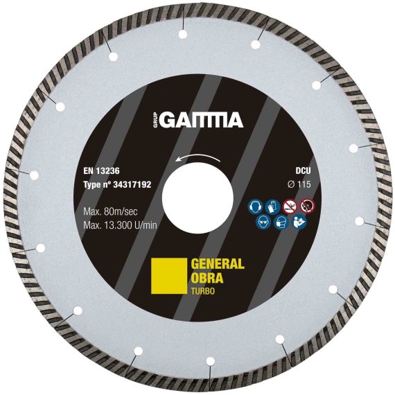 Pz. Gamma disco general obra turbo 115x2x22.2