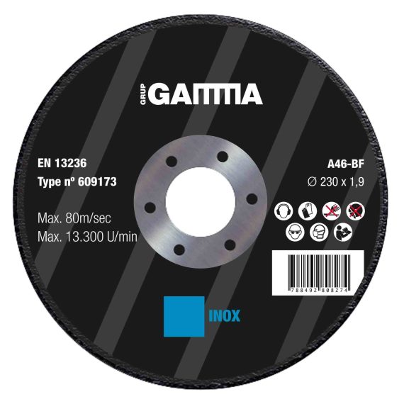 Pz. Gamma disco acero/in 230x1.9x22.2