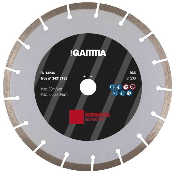 Pz. Gamma disco hormigon 474780 230x2.6x22.23