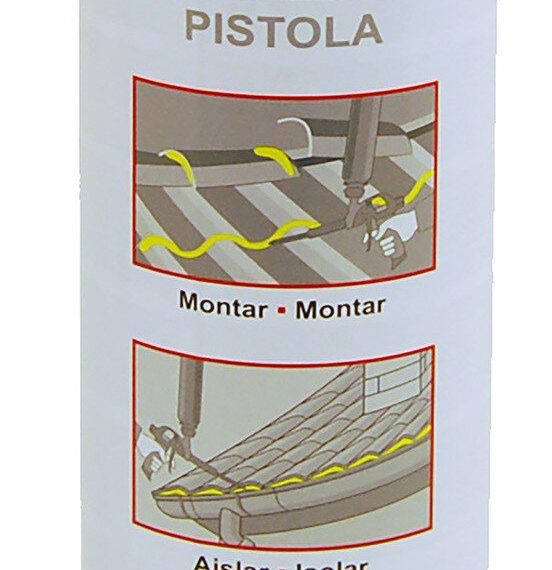 Cartucho Gamma espuma pu tejas roja pistola 650ml