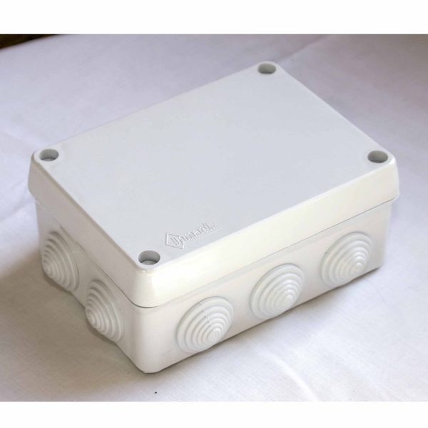 Unit weatherproof box with cones w/screws 153x110x65