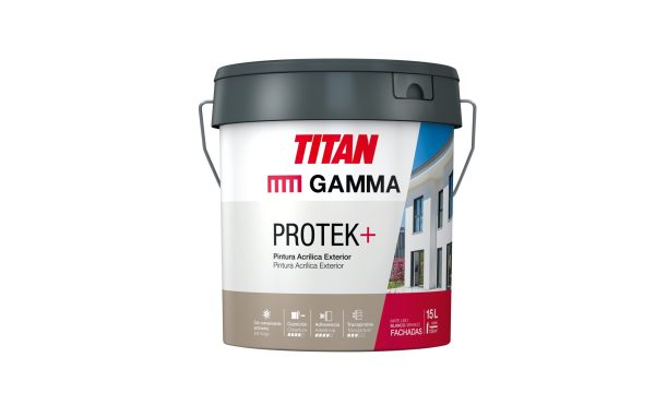 Bote Gamma-Titan pintura acrílica/plástica blanca Protek exterior-fachadas 15l