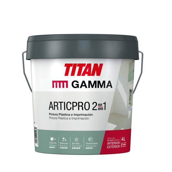 Bote Gamma-Titan pintura plástica mate blanca ArticPro 2 en 1 interior 4l