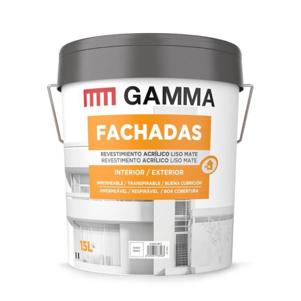 Pot Gamma pintura acrílica blanc façanes llis 15l.