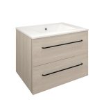 Mueble Lucid Tattom 2 cajones 60cm roble gladstone blanco
