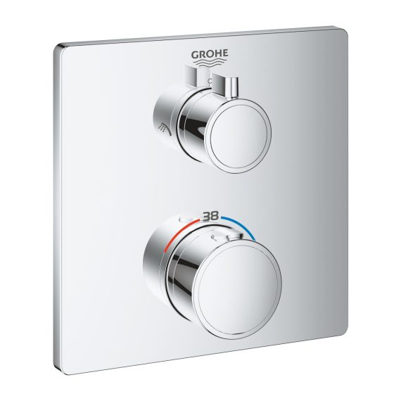 Grohe 24079000 Grohtherm Termostato Square de 2 vías con Aquadimmer ducha /ducha