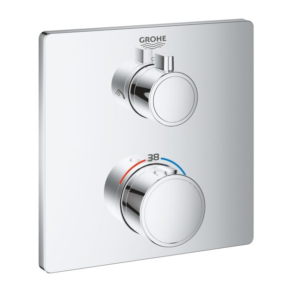 Grohe 24079000 Grohtherm Termostato Square de 2 vías con Aquadimmer ducha /ducha