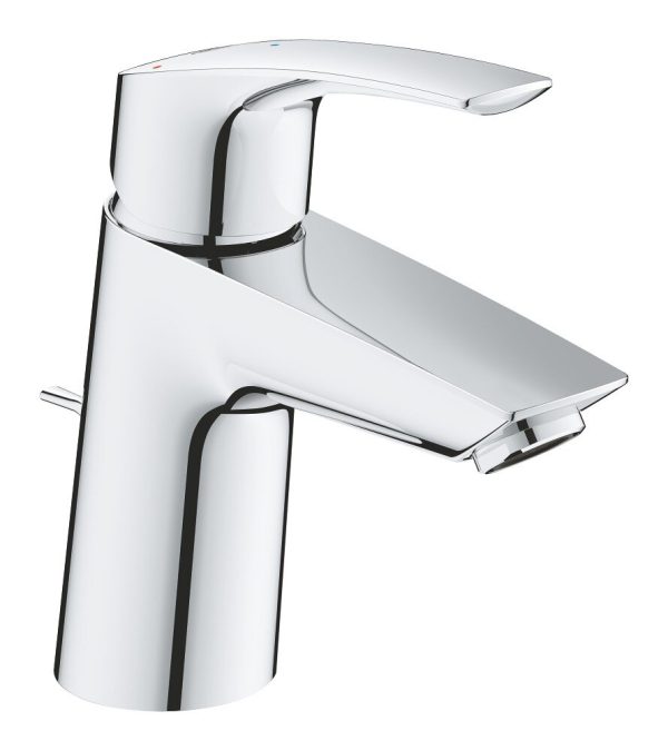 Grohe 23969003 Eurosmart 2021 S-Size angled Basin mixer with pop-up waste set Silkmove ES Cold Start