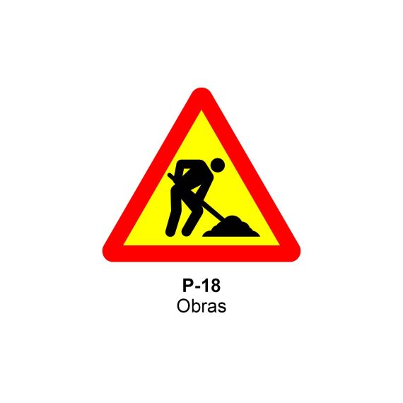 Pz. Señal JG acero Obras Eco-50cm