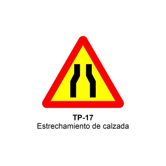 Pz. Señal JG acero Estrechamiento de la calzada Eco-50cm