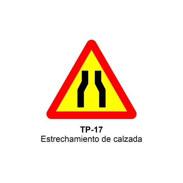 Pz. Señal JG acero Estrechamiento de la calzada Eco-50cm
