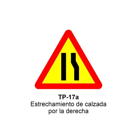Pz. Señal JG acero Estrechamiento de la calzada por la derecha Eco-50cm