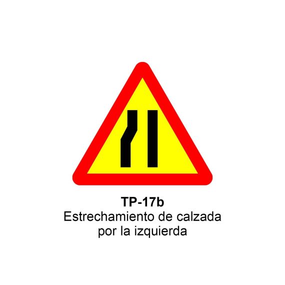 Pz. Señal JG acero Estrechamiento de la calzada por la izquierda Eco-50cm