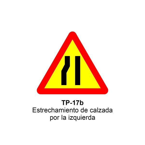 Pz. Señal JG acero Estrechamiento de la calzada por la izquierda Eco-50cm