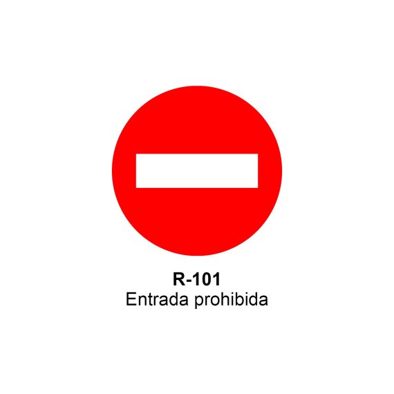 Pz. Señal JG acero Dirección prohibida Eco-50cm