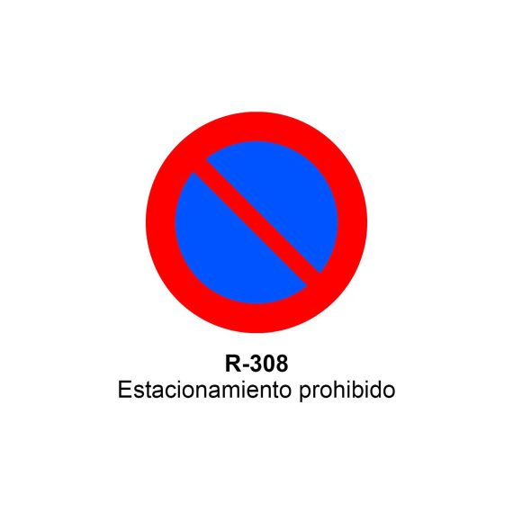 Pz. Señal JG acero Estacionamiento prohibido Eco-50cm