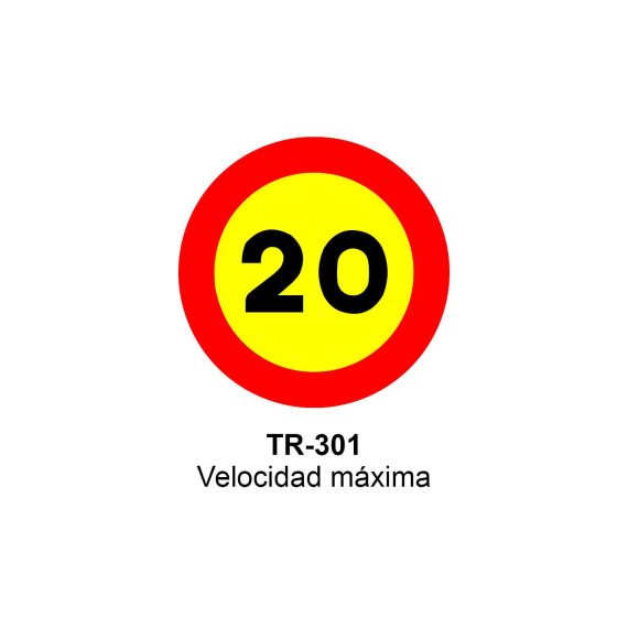 Pz. Señal JG acero Velocidad máxima 20 km/h Eco-50cm