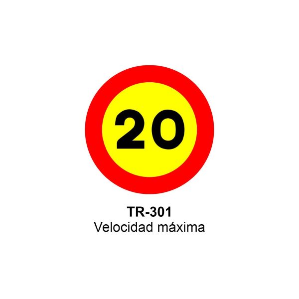 Pz. Señal JG acero Velocidad máxima 20 km/h Eco-50cm
