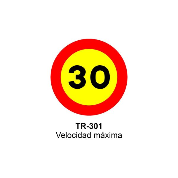 Pz. Señal JG acero Velocidad máxima 30 km/h Eco-50cm