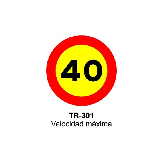 Pz. Señal JG acero Velocidad máxima 40 km/h Eco-50cm